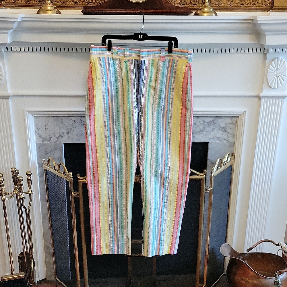 Vtg 70's Striped Seersucker Pants